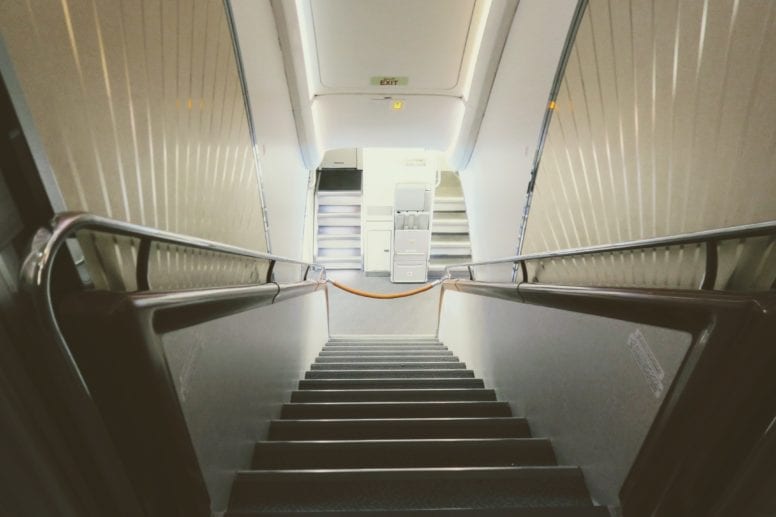 emirates a380 first class stairs