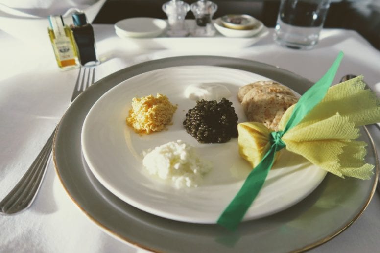 emirates first class dining caviar