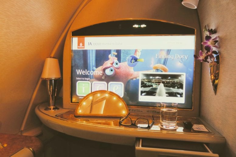 emirates first class screen