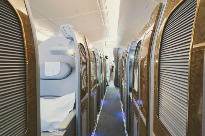 emirates first class suite sliding doors