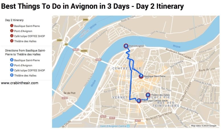 Avignon Map Itinerary Day 2