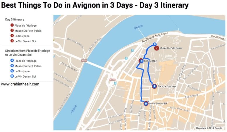 avignon map itinerary day 3