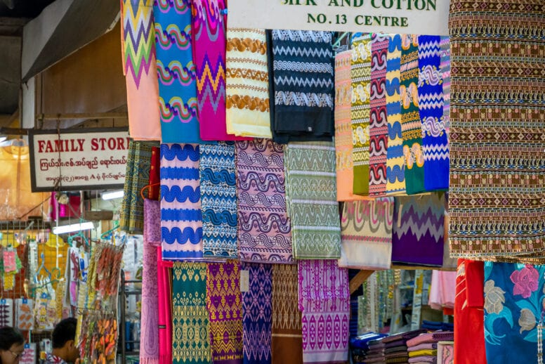 bogyoke aung san market yangon myanmar